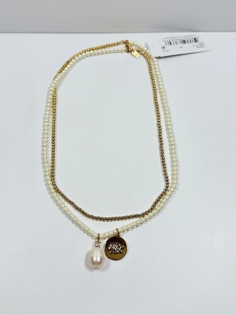 Lauren Ralph Lauren Gold-Tone White Charm Pearl Necklace